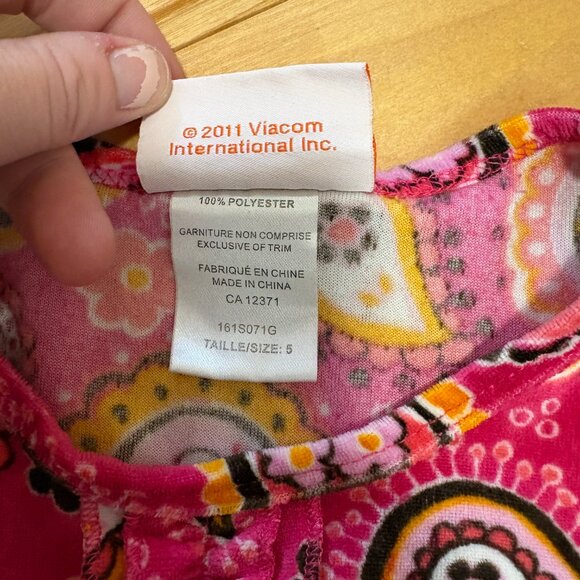 Dora the Explorer Y2K 2000s Long Sleeved Nickelodeon Size 5 Girls Pink Paisley - Picture 8 of 9